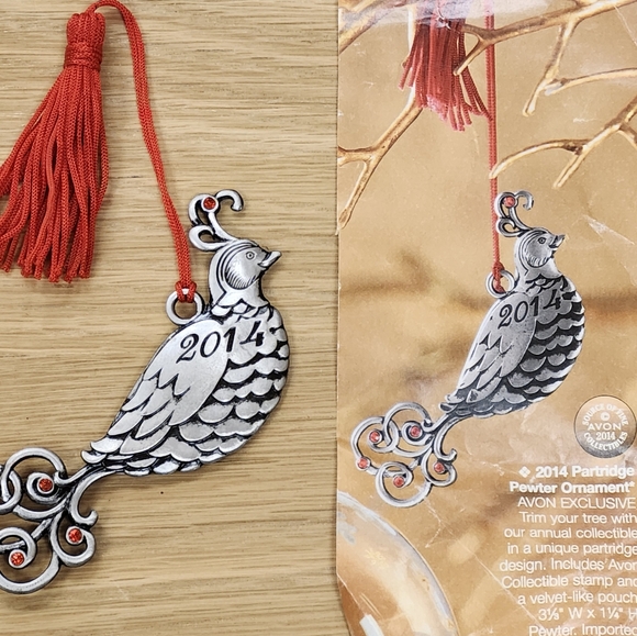 New 2014 Avon Partridge Pewter Ornament - Picture 3 of 3